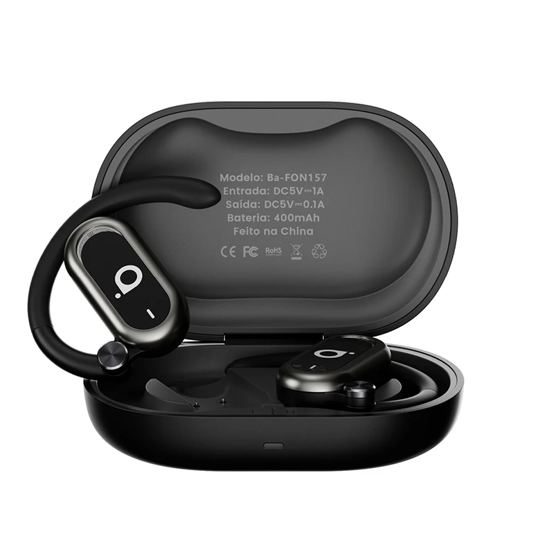 Fone de Ouvido Esportivo Open-Ear com Gancho Ba FON 157 - Bluetooth 5.4, Hi-Fi