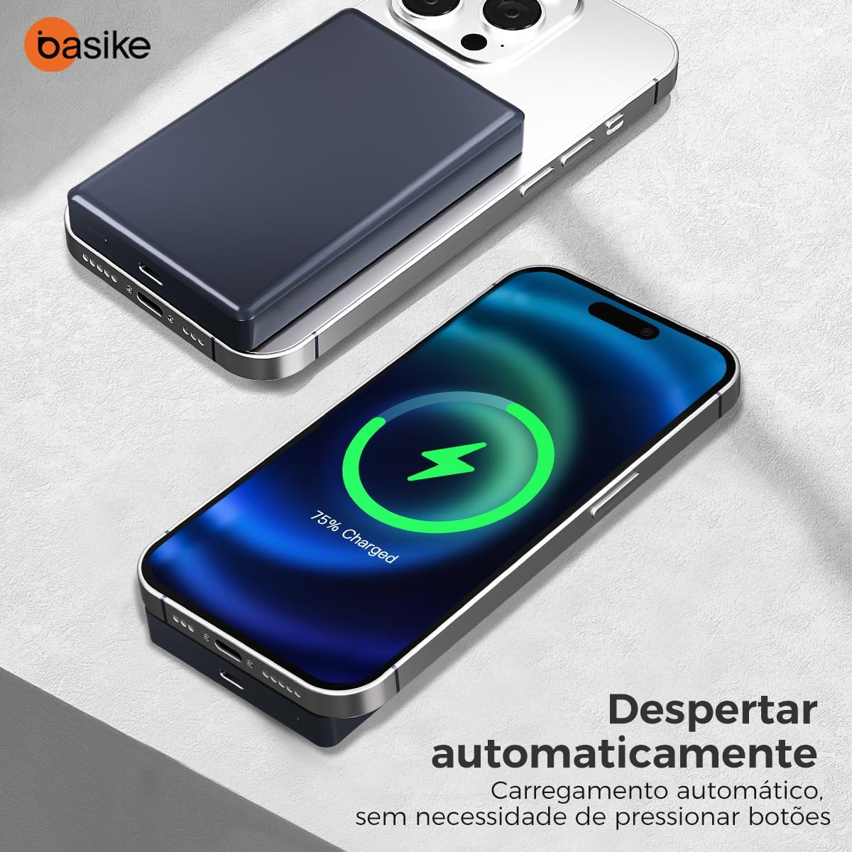 Carregador Portátil por Indução Power Bank 10.000mAh Basike Ba POW115 - 20W, Magsafe