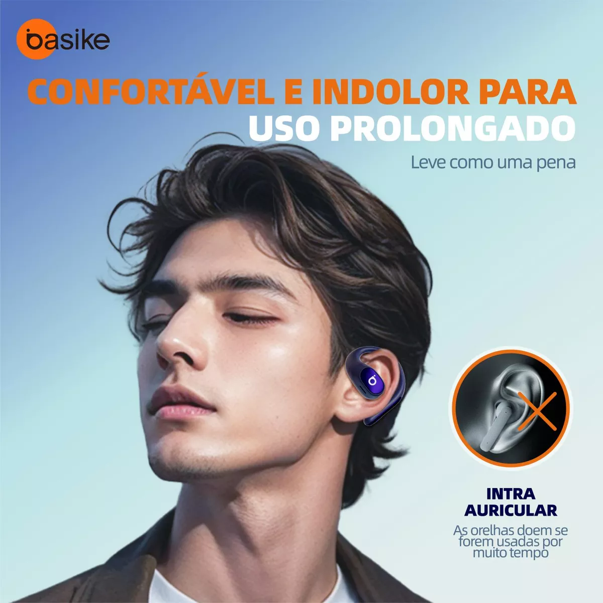 Fone de Ouvido Esportivo Open-Ear com Gancho Ba FON 150 - Bluetooth 5.4, Hi-Fi