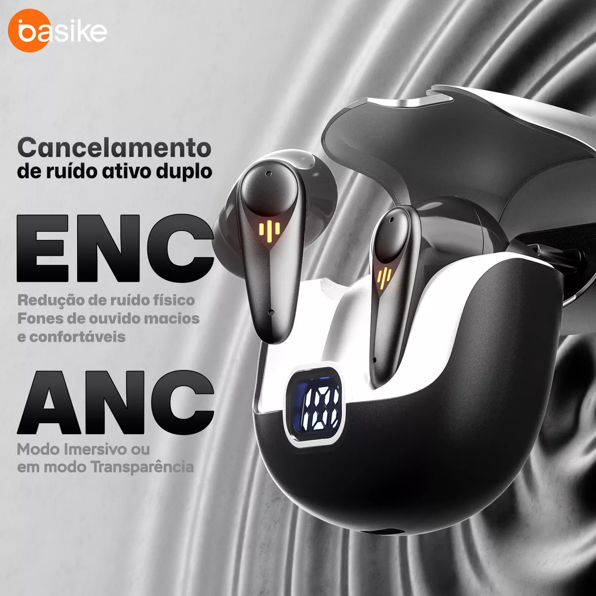 Fone de Ouvido Gamer Intra-Auricular Ba FON 152 - Bluetooth 5.4, Transmissor 2.4G, Redução de Ruído
