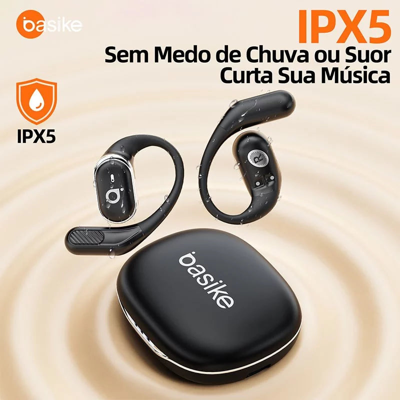 Fone de Ouvido Esportivo Open-Ear com Gancho Ba FON 141 - Bluetooth 5.4, Hi-Fi, IPX5