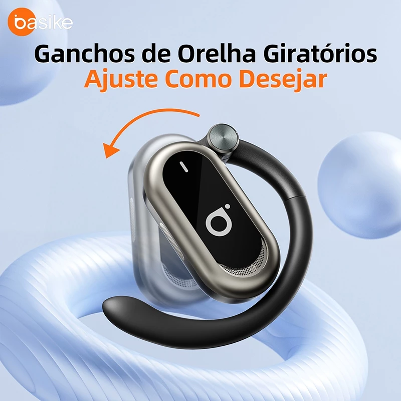Fone de Ouvido Esportivo Open-Ear com Gancho Ba FON 157 - Bluetooth 5.4, Hi-Fi