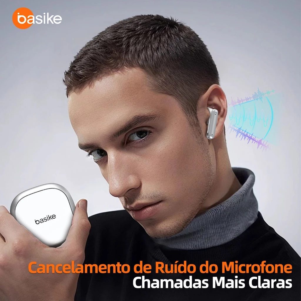 Fone de Ouvido Auricular Ba FON 165 - Bluetooth 5.4, Flip Case