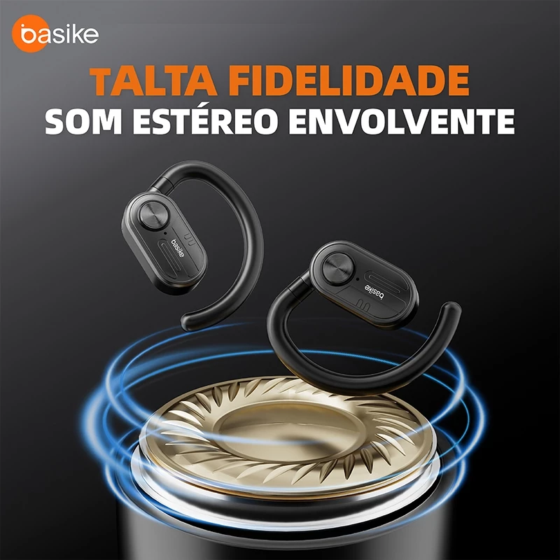 Fone de Ouvido Esportivo Open-Ear com Gancho Ba FON 162 - Bluetooth 5.4, Hi-Fi, IPX4