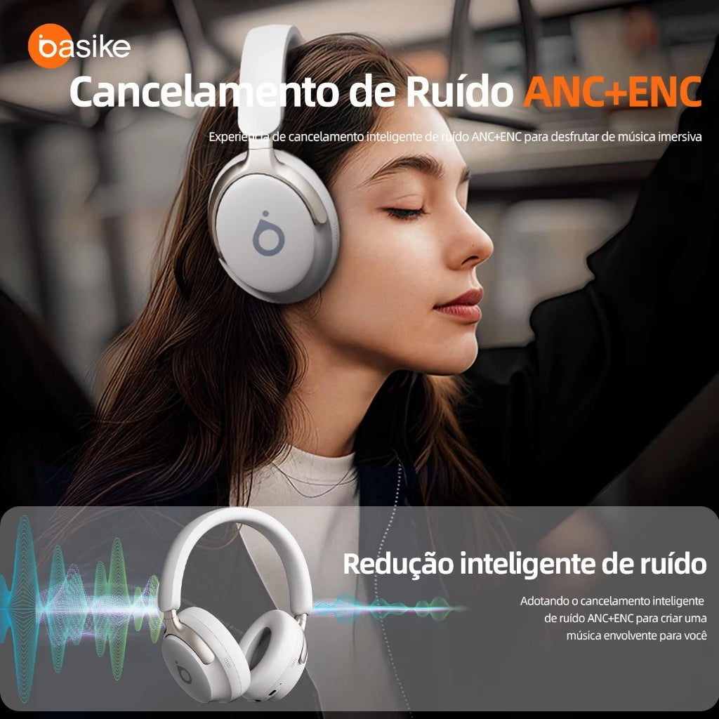 Fone de Ouvido Headphone Ba FON 137 - Bluetooth 5.4, Hi-Fi, Redução de Ruído