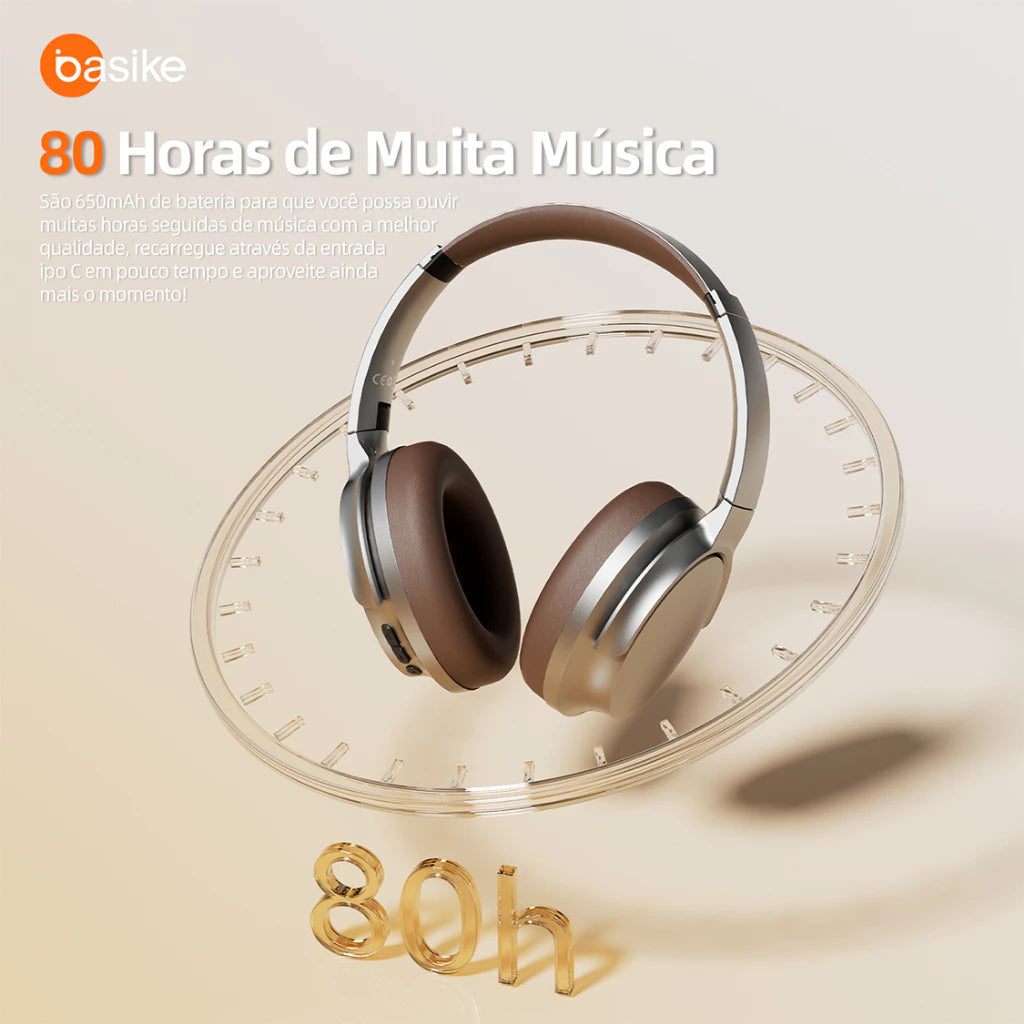 Fone de Ouvido Headphone Ba FON 168 - Bluetooth, Hi-Fi, Redução de Ruído