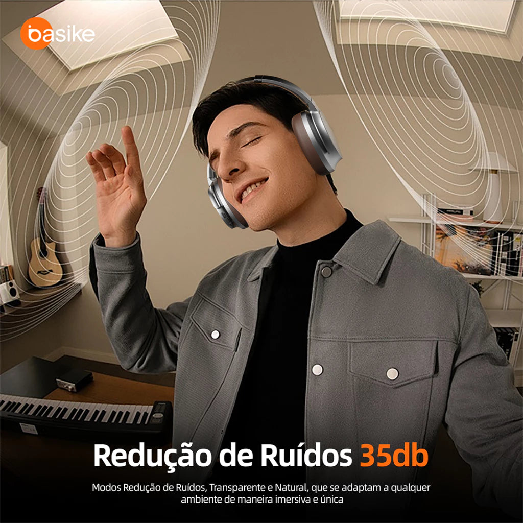 Fone de Ouvido Headphone Ba FON 168 - Bluetooth, Hi-Fi, Redução de Ruído