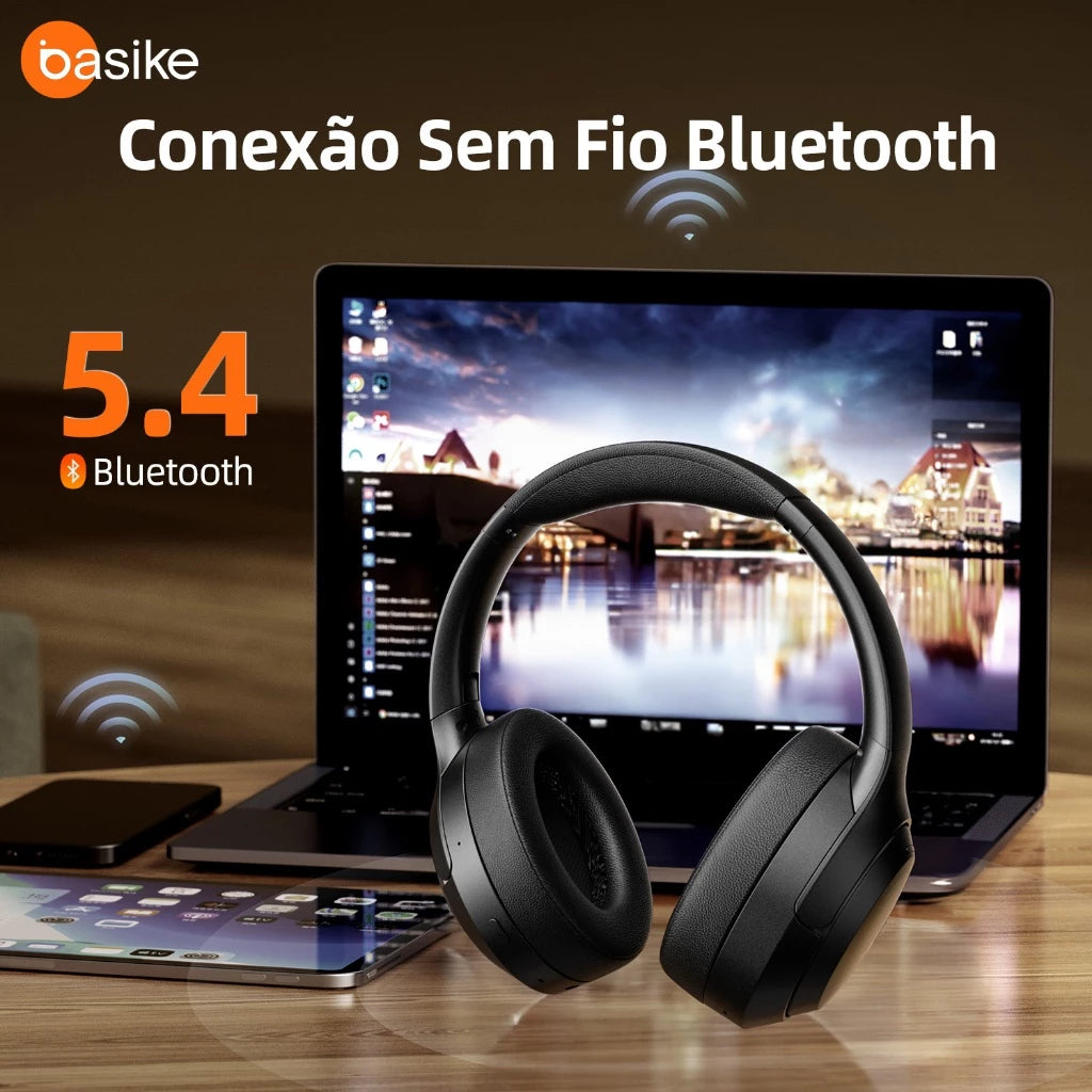 Fone de Ouvido Headphone Ba FON 197 - Bluetooth 5.4, Hi-Fi, Redução de Ruído