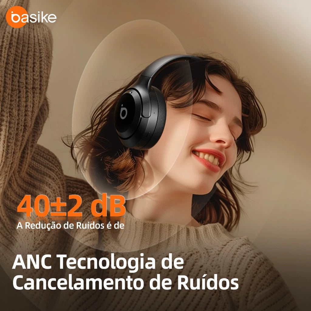 Fone de Ouvido Headphone Ba FON 197 - Bluetooth 5.4, Hi-Fi, Redução de Ruído