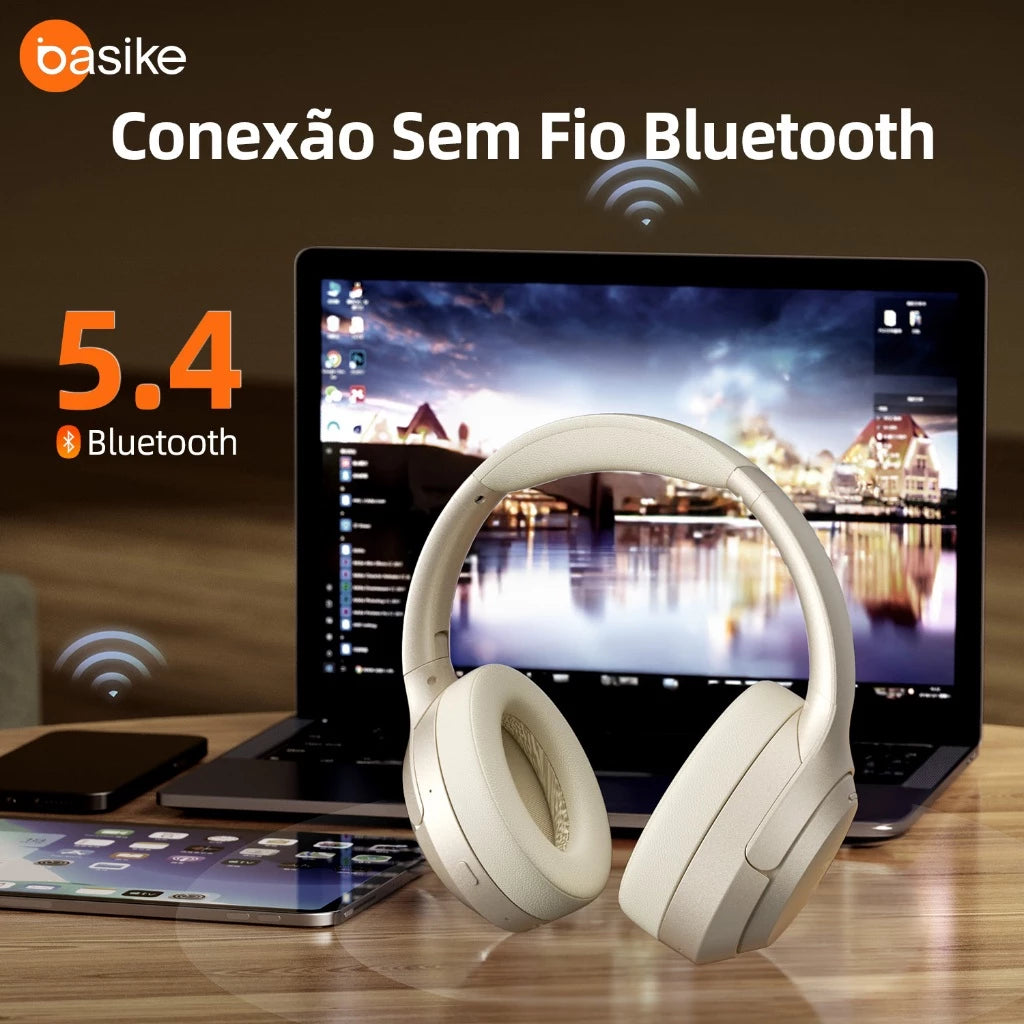 Fone de Ouvido Headphone Ba FON 197 - Bluetooth 5.4, Hi-Fi, Redução de Ruído