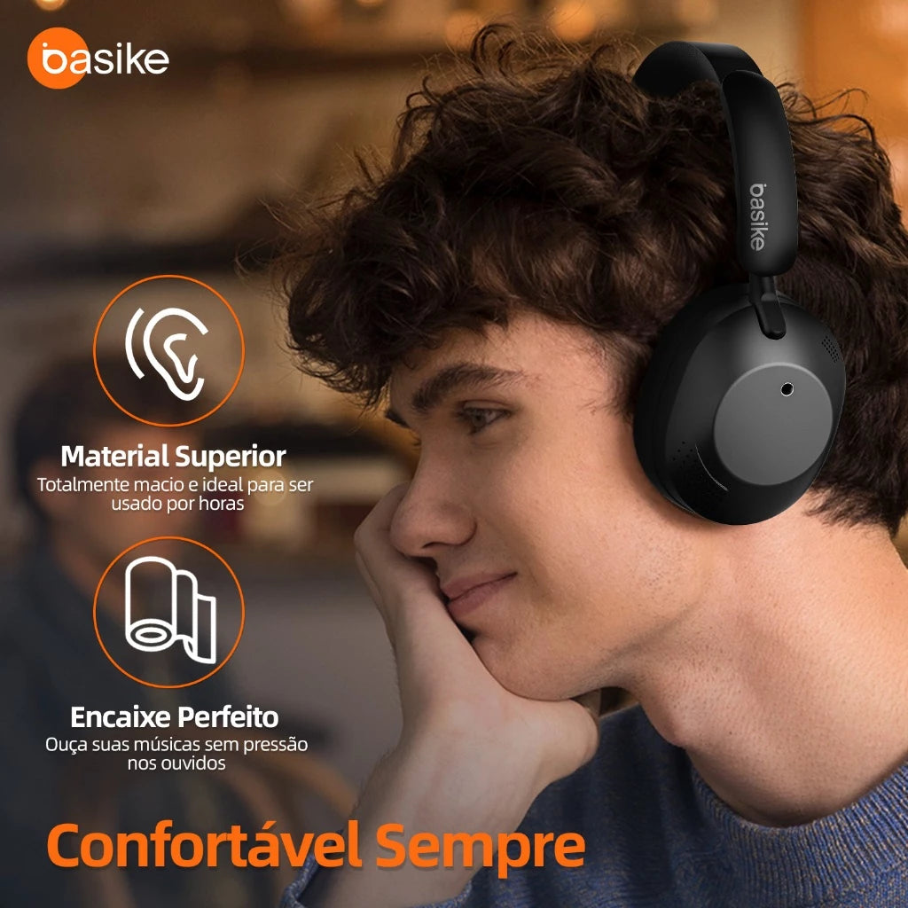Fone de Ouvido Headphone Ba FON 195 - Bluetooth 5.4, Hi-Fi, Redução de Ruído