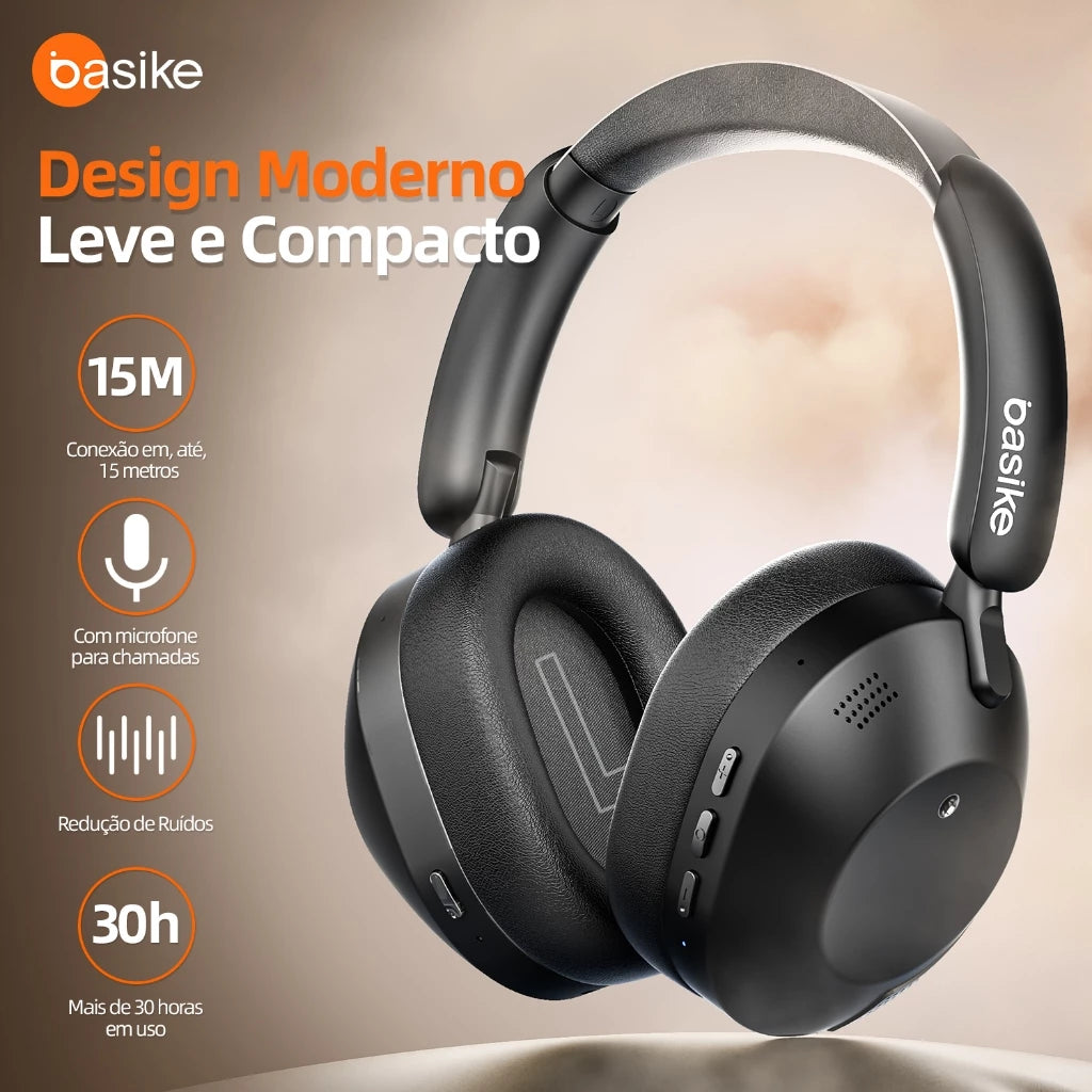Fone de Ouvido Headphone Ba FON 195 - Bluetooth 5.4, Hi-Fi, Redução de Ruído