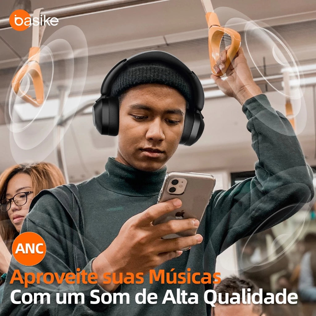 Fone de Ouvido Headphone Ba FON 195 - Bluetooth 5.4, Hi-Fi, Redução de Ruído