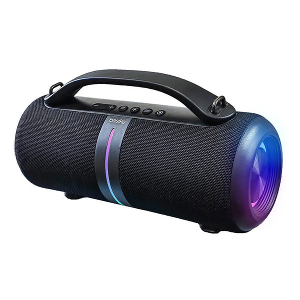 Caixa de Som Bluetooth Portátil Basike Ba RAD 056 - 80W, RGB, Hi-Fi, TWS, Bass Boost, FM, IPX6