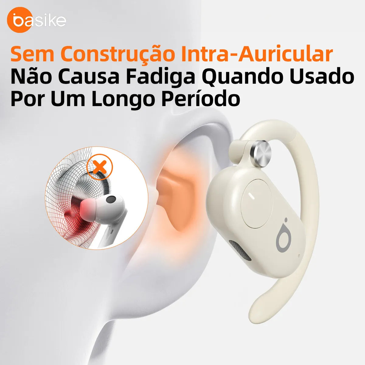 Fone de Ouvido Esportivo Open-Ear com Gancho Ba FON 158 - Bluetooth 5.4, Hi-Fi, IPX5