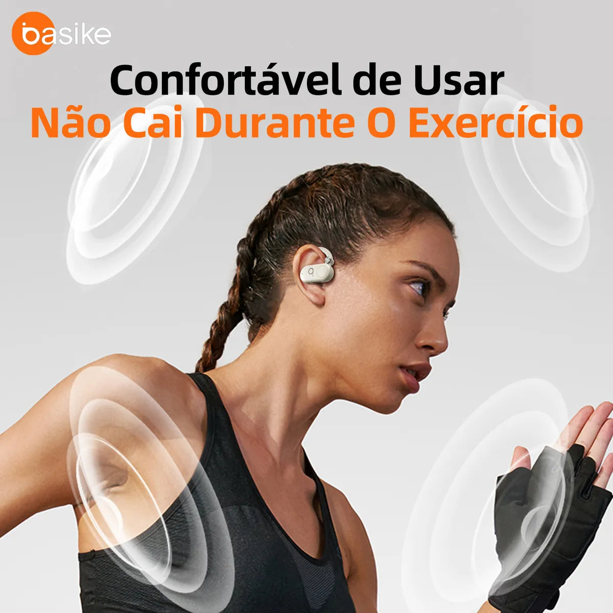 Fone de Ouvido Esportivo Open-Ear com Gancho Ba FON 158 - Bluetooth 5.4, Hi-Fi, IPX5
