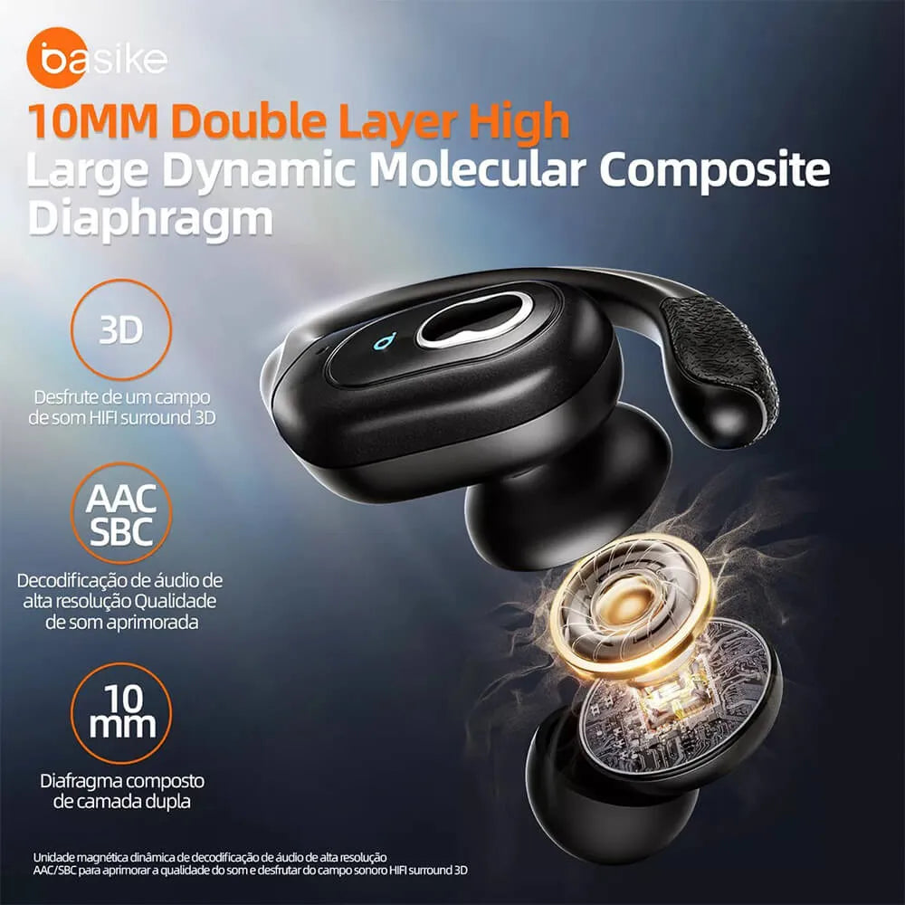 Fone de Ouvido Esportivo Intra-Auricular Ba FON 142 - Bluetooth 5.4, Hi-Fi, IPX5