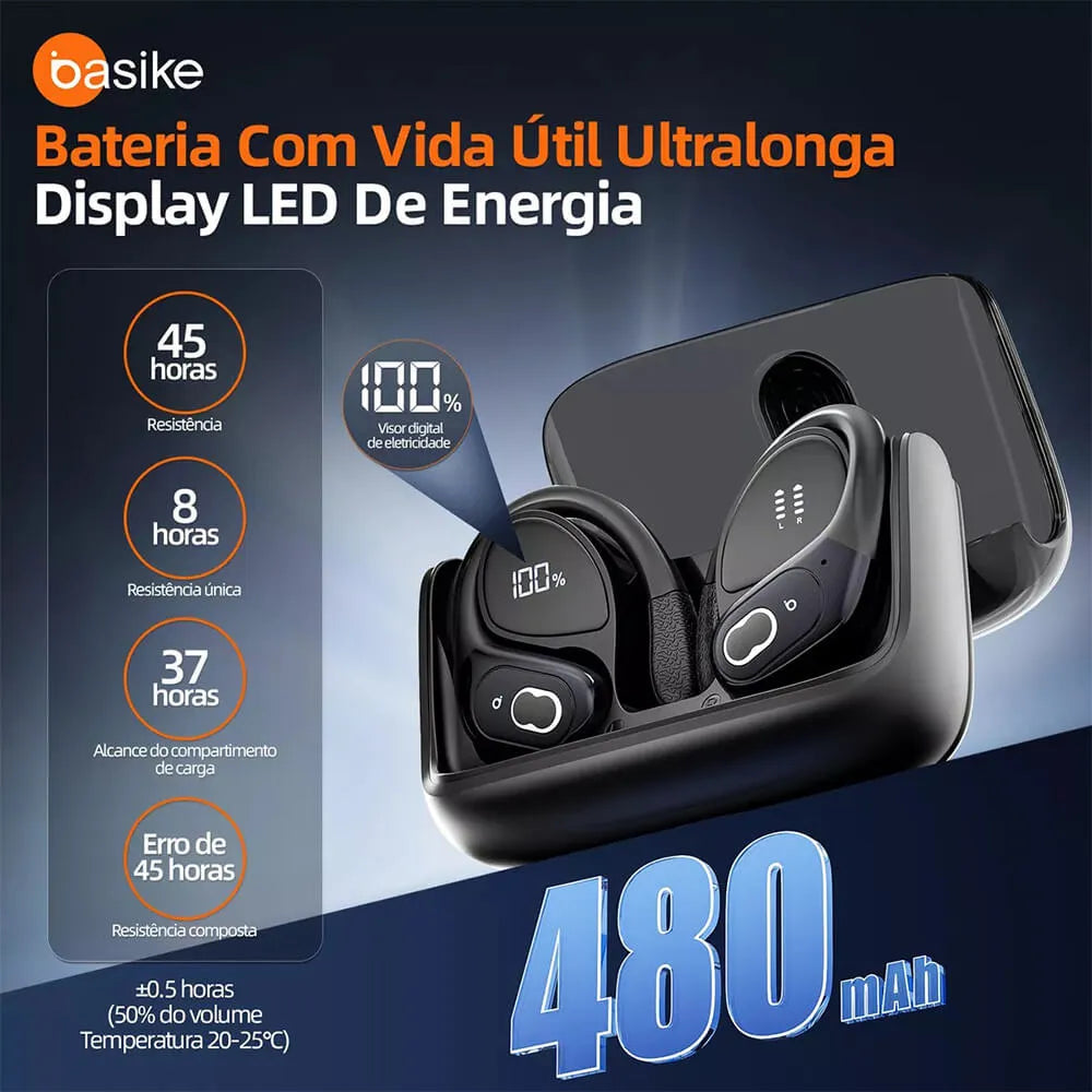 Fone de Ouvido Esportivo Intra-Auricular Ba FON 142 - Bluetooth 5.4, Hi-Fi, IPX5