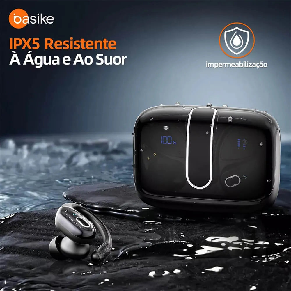 Fone de Ouvido Esportivo Intra-Auricular Ba FON 142 - Bluetooth 5.4, Hi-Fi, IPX5