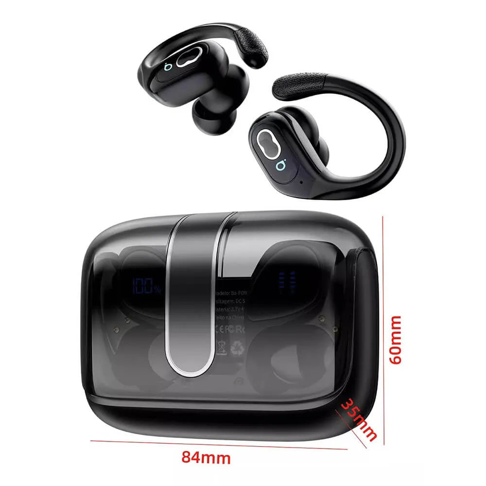 Fone de Ouvido Esportivo Intra-Auricular Ba FON 142 - Bluetooth 5.4, Hi-Fi, IPX5