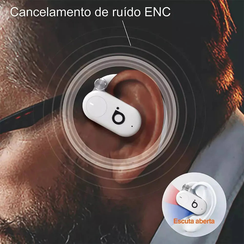 Fone de Ouvido Esportivo Open-Ear com Gancho Ba FON 001 - Bluetooth 5.4, Hi-Fi, IPX5