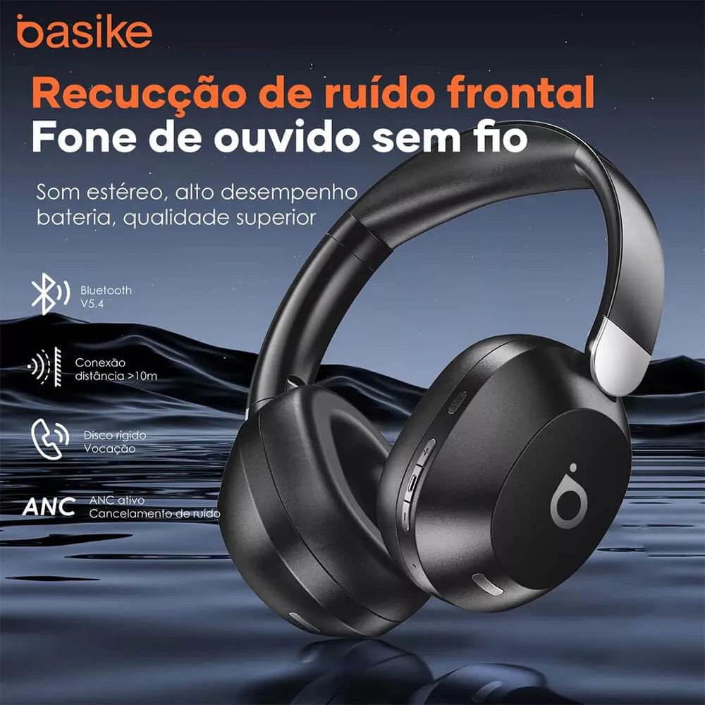 Fone de Ouvido Headphone Ba FON 042 - Bluetooth 5.4, Hi-Fi, Redução de Ruído