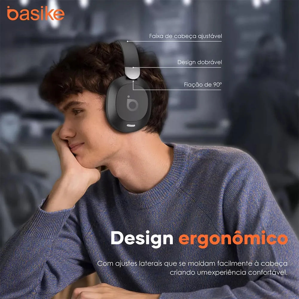 Fone de Ouvido Headphone Ba FON 042 - Bluetooth 5.4, Hi-Fi, Redução de Ruído