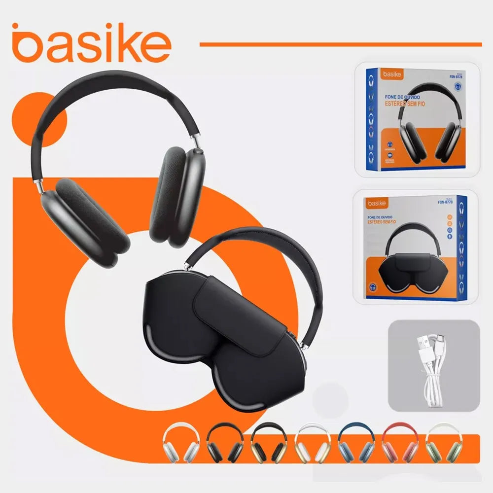 Fone de Ouvido Headphone Ba FON 8778 - Bluetooth, Redução de Ruído