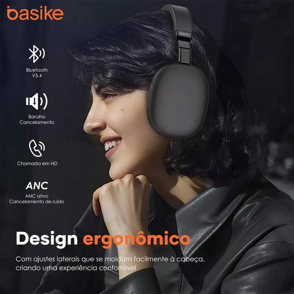 Fone de Ouvido Headphone Ba FON 003 - Bluetooth 5.4, Redução de Ruído