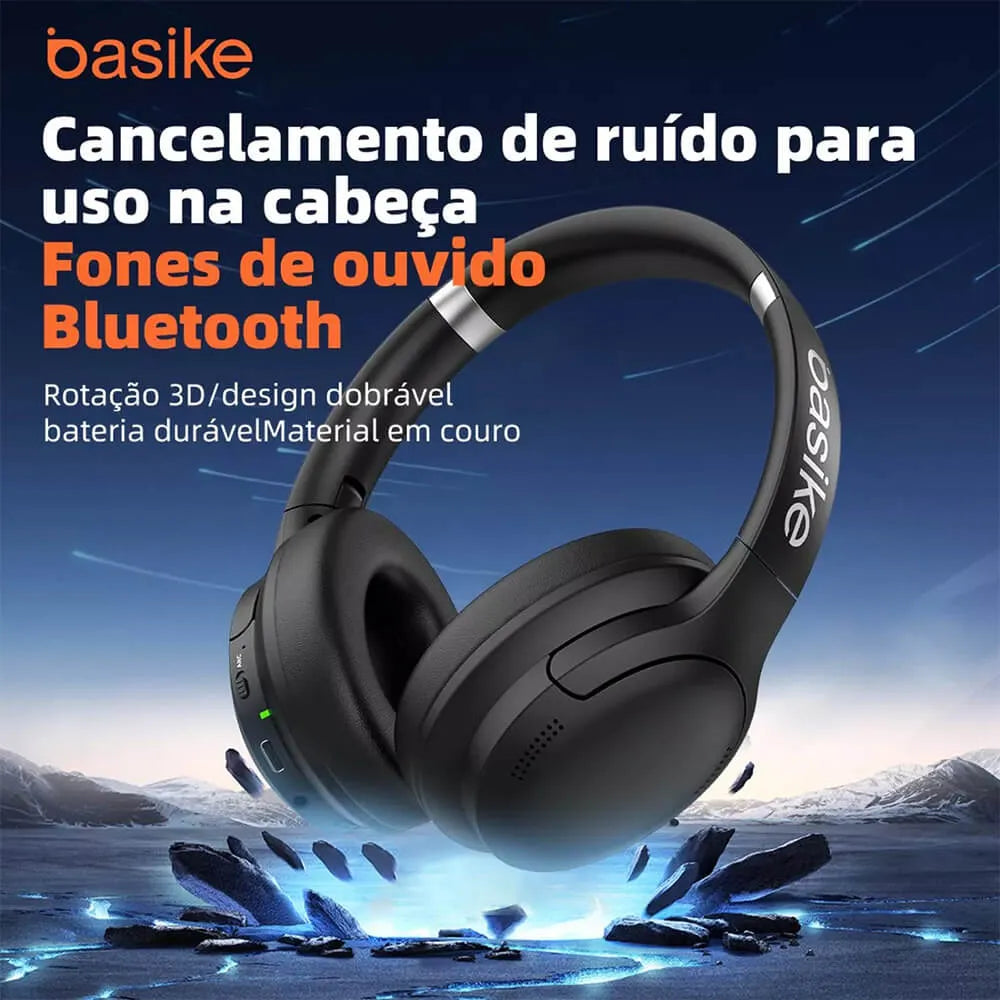 Fone de Ouvido Headphone Ba FON 20420 - Bluetooth, Hi-Fi, Redução de Ruído