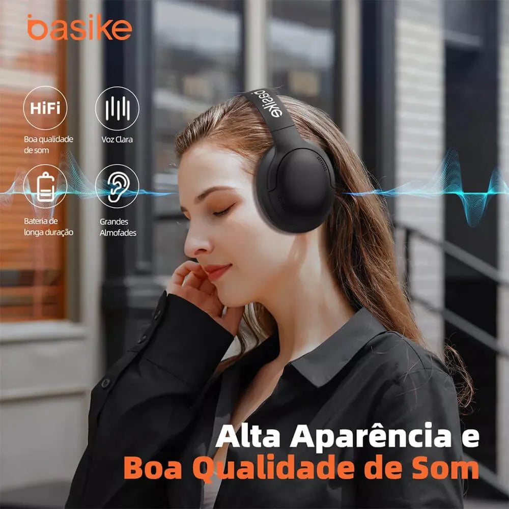 Fone de Ouvido Headphone Ba FON 20420 - Bluetooth, Hi-Fi, Redução de Ruído