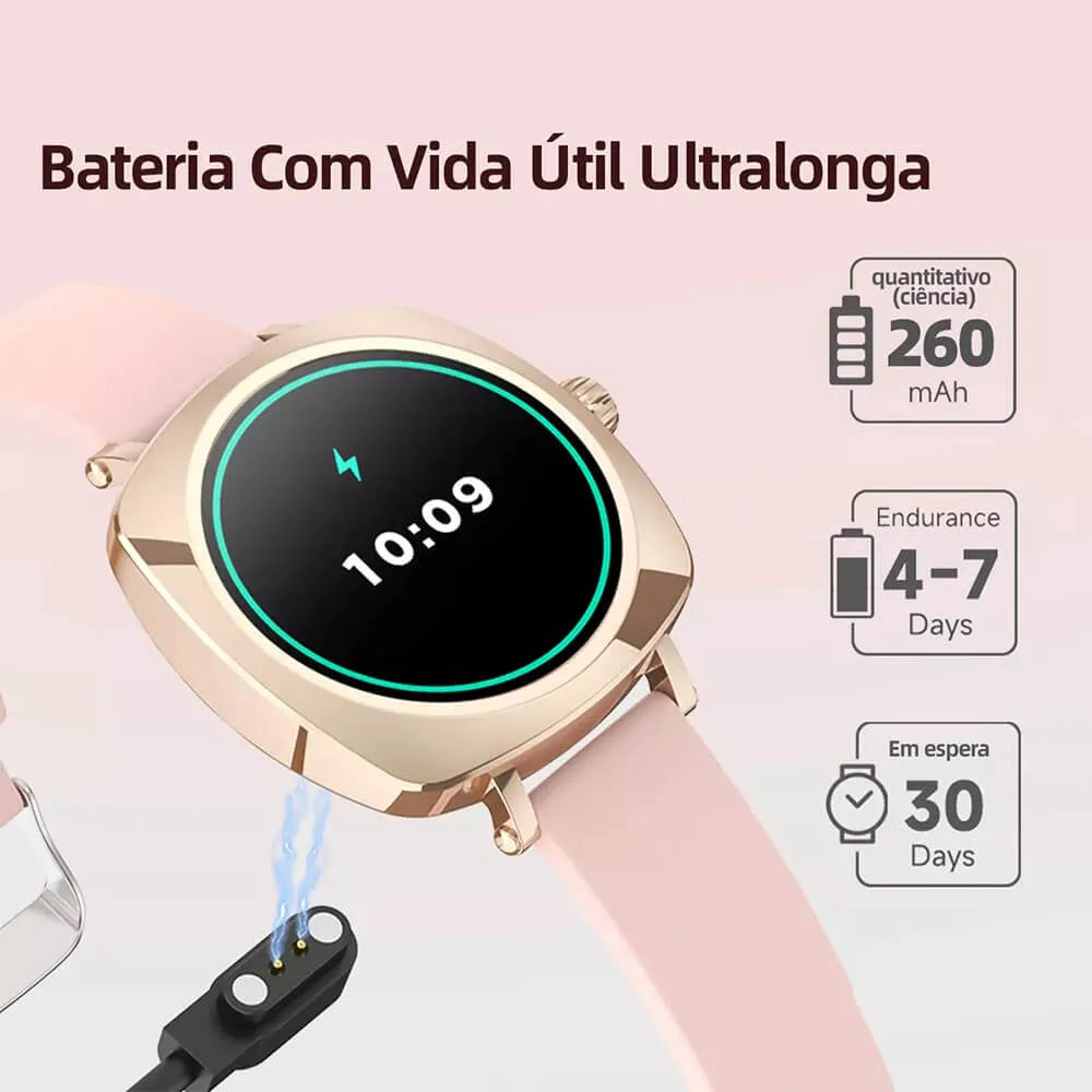 Smartwatch Bazik Prime W91 Pro Max  – 38mm, Tela AMOLED, Bluetooth, GPS