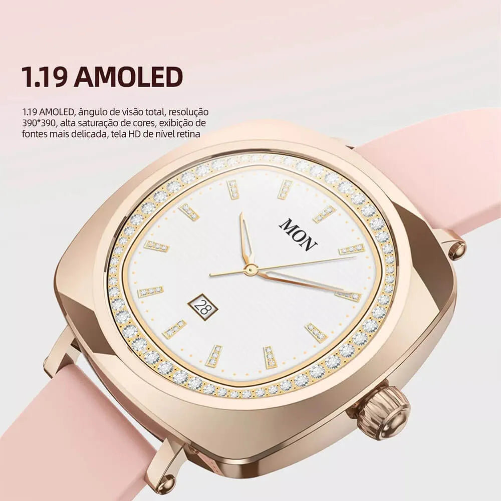 Smartwatch Bazik Prime W91 Pro Max  – 38mm, Tela AMOLED, Bluetooth, GPS