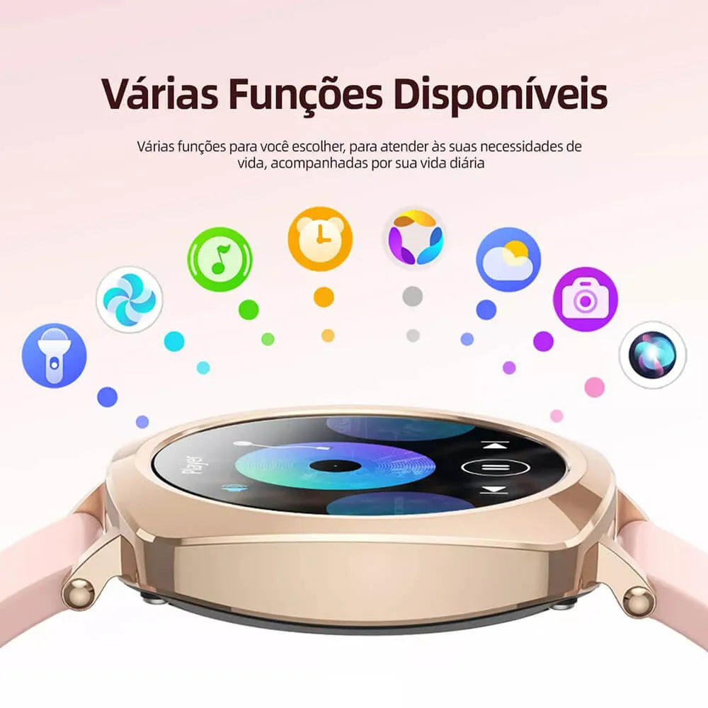 Smartwatch Bazik Prime W91 Pro Max  – 38mm, Tela AMOLED, Bluetooth, GPS